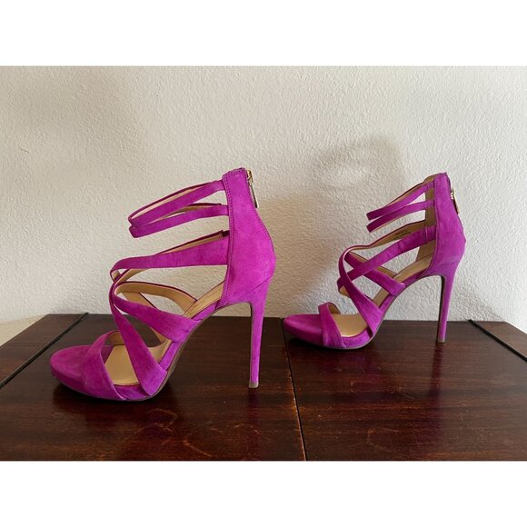 Jessica Simpson Stiletto Heels 8M Pink Strappy Womens Open Toe - Picture 7 of 8